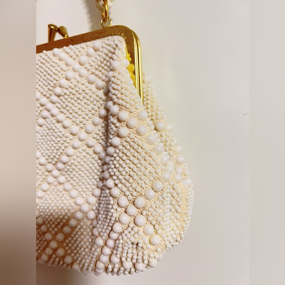 NWT vintage white pear beaded handbag - Picture 3 of 7